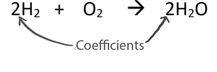 Coefficients are the numbers in front of the molecule.